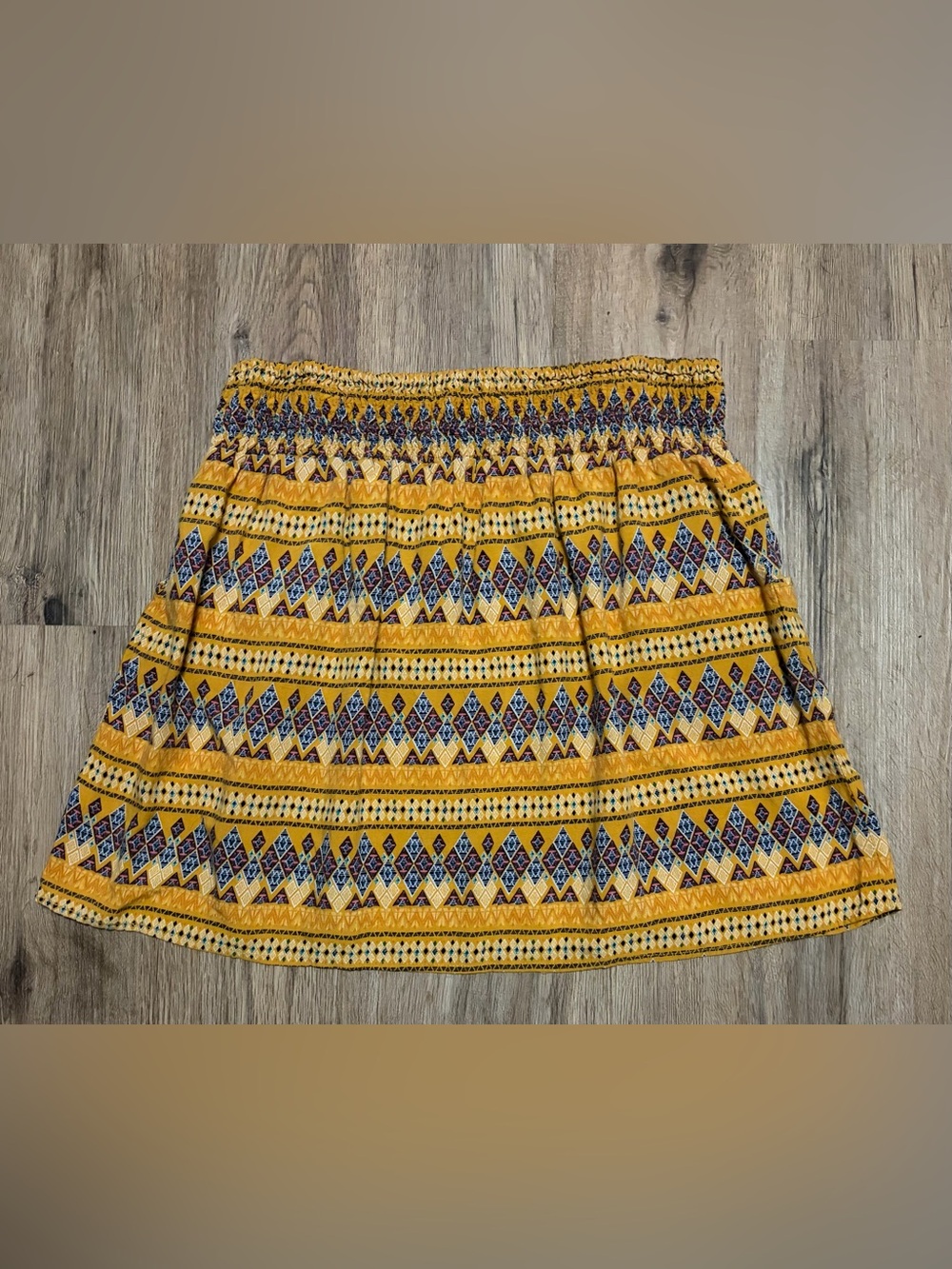 Mossimo Supply Co. - Mustard Yellow Geometric Printed Skirt - Size XL